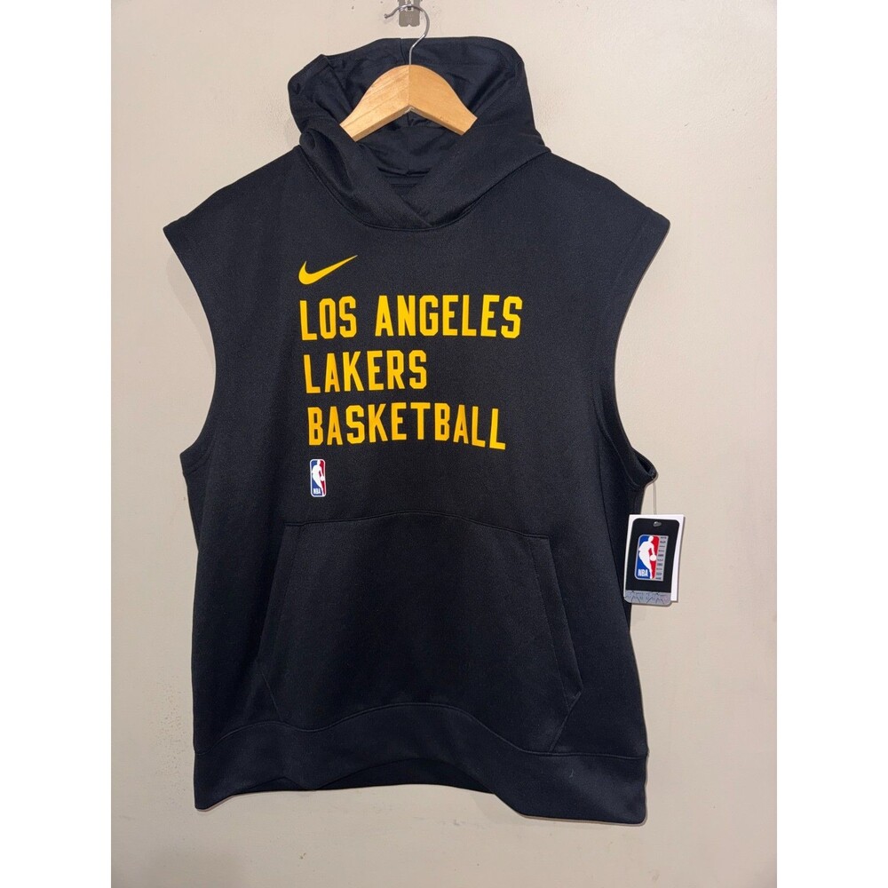 Mens L Nike NBA Los Angeles Lakers Team Issued PE Sleeveless Practice Hoodie NEW
